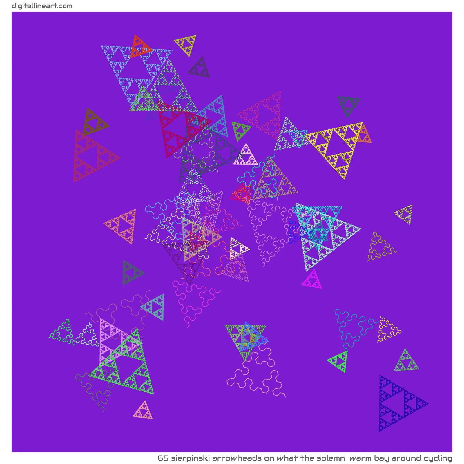 What the Solemn-warm Bay Around Cycling — 65 Sierpinski arrowheads