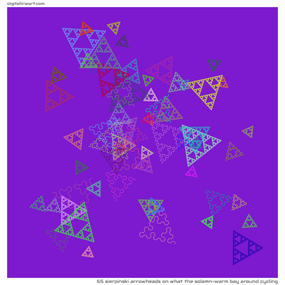 What the Solemn-warm Bay Around Cycling — 65 Sierpinski arrowheads