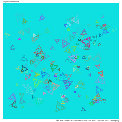 The Wild Border into Carrying — 147 Sierpinski arrowheads