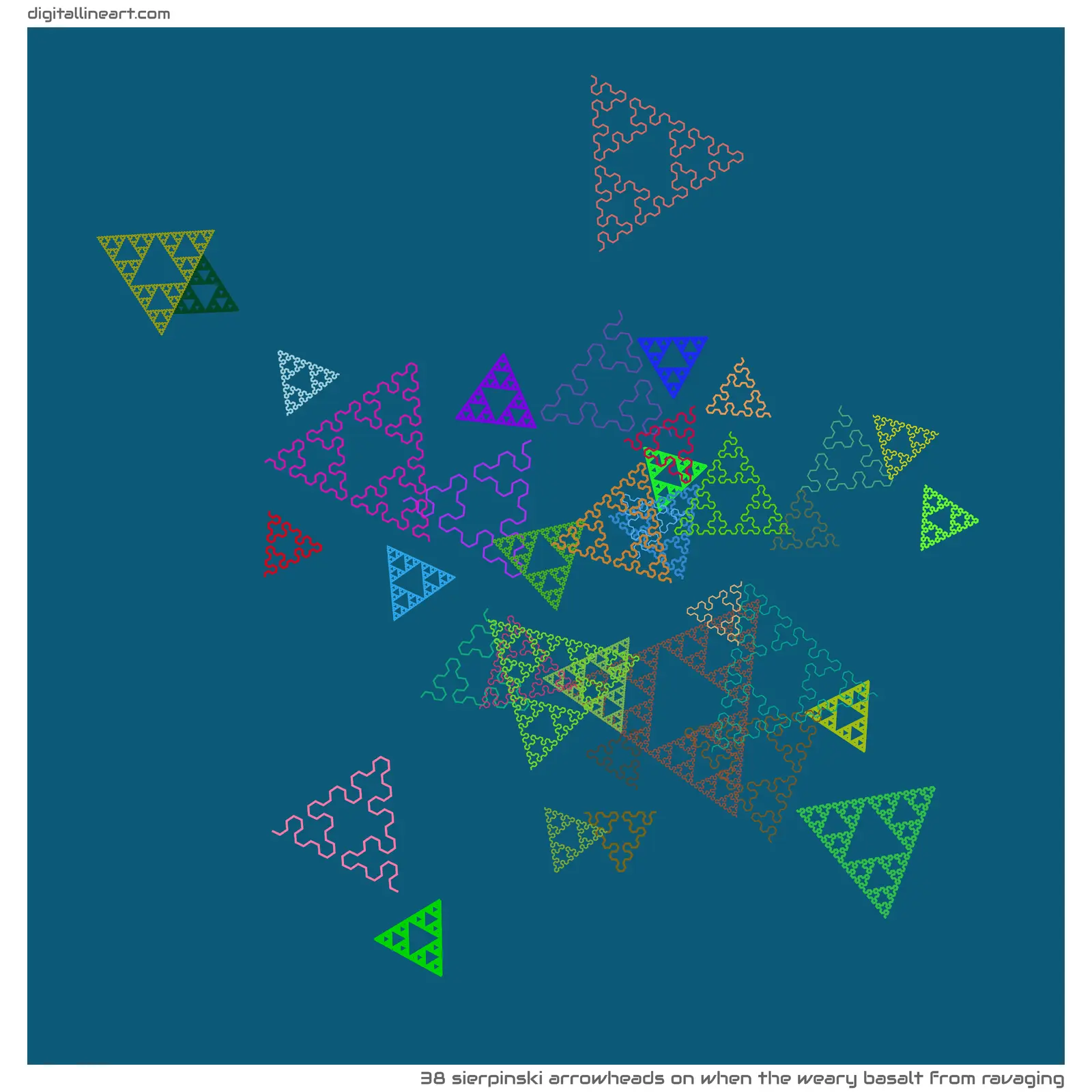 When the Weary Basalt from Ravaging — 38 Sierpinski arrowheads