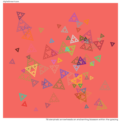 Enchanting Blossom within the Gracing — 78 Sierpinski arrowheads