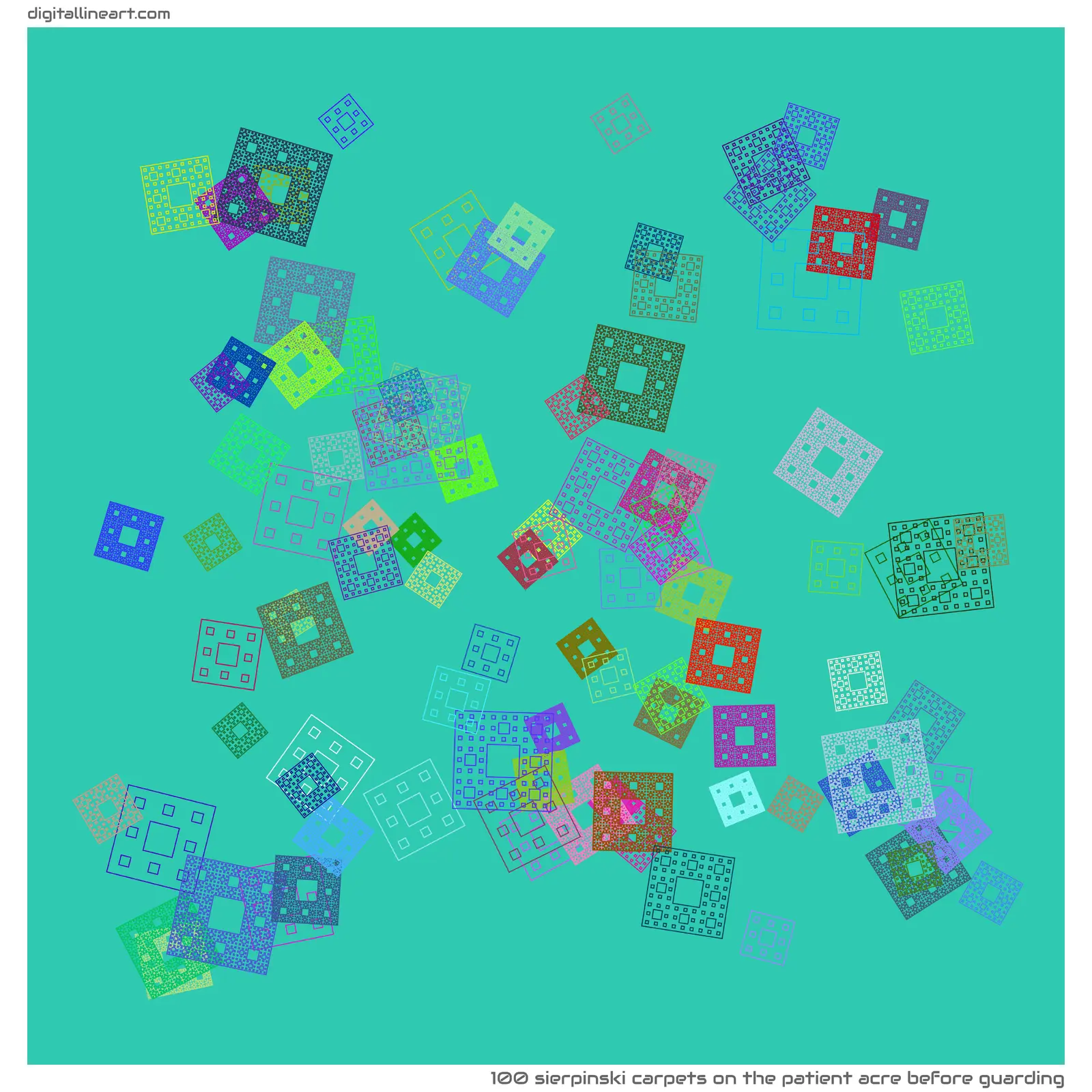 The Patient Acre before Guarding — 100 Sierpinski carpets
