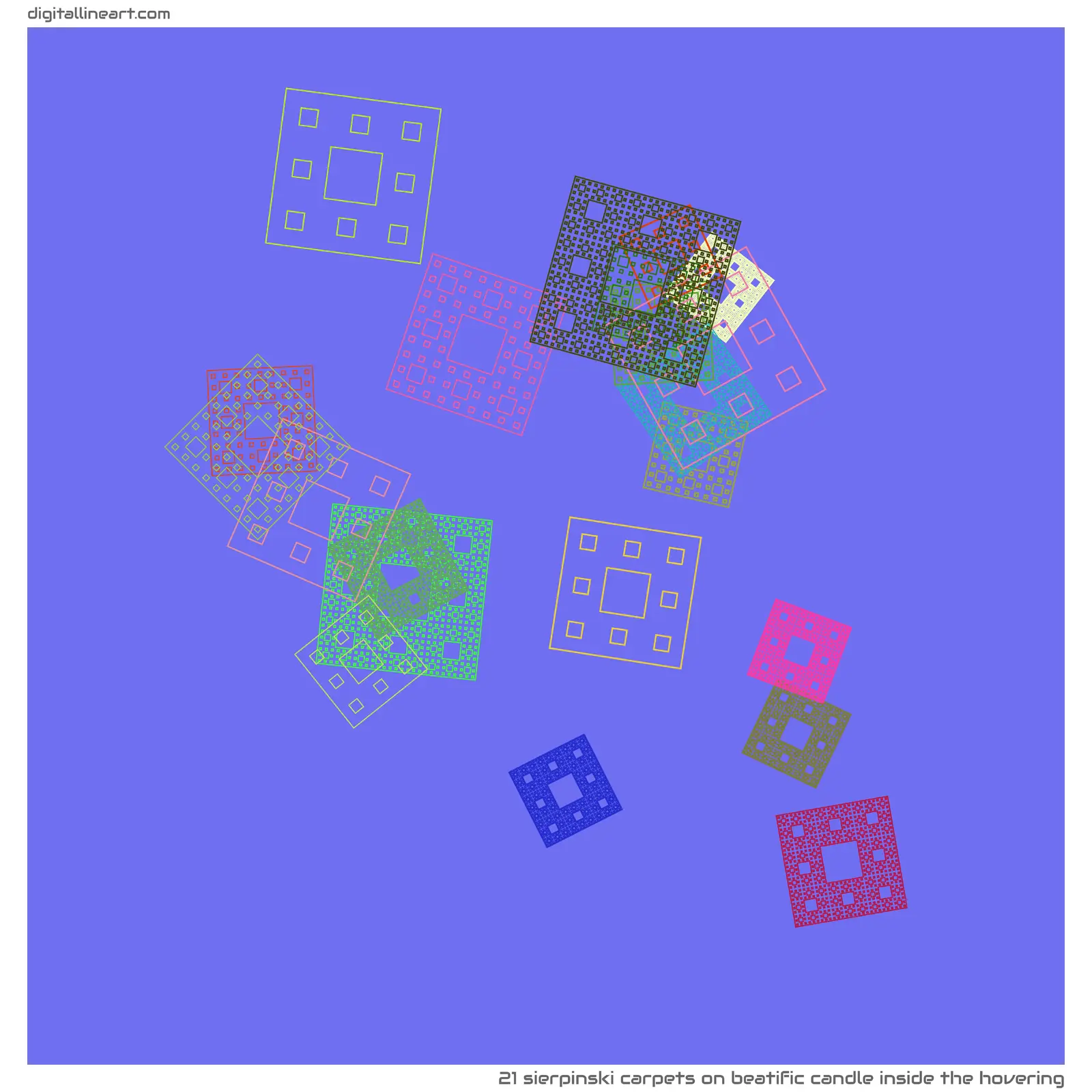 Beatific Candle Inside the Hovering — 21 Sierpinski carpets
