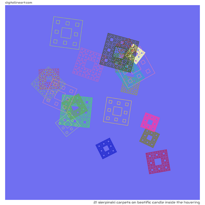 Beatific Candle Inside the Hovering — 21 Sierpinski carpets