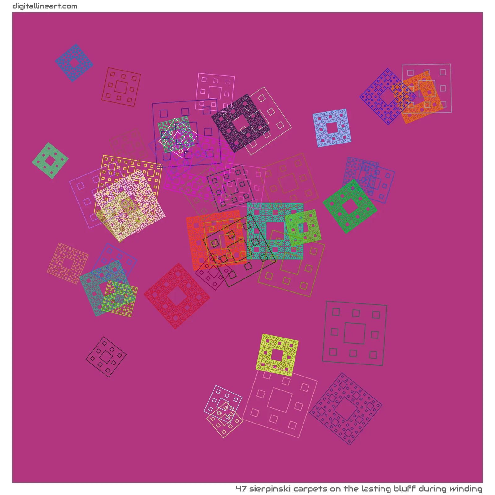 The Lasting Bluff During Winding — 47 Sierpinski carpets