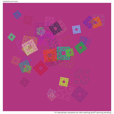 The Lasting Bluff During Winding — 47 Sierpinski carpets