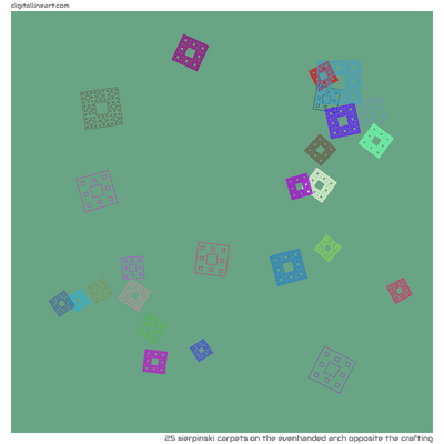 The Evenhanded Arch opposite the Crafting — 25 Sierpinski carpets
