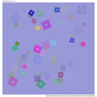 Splendid Blossom till Bedazzling — 50 Sierpinski carpets