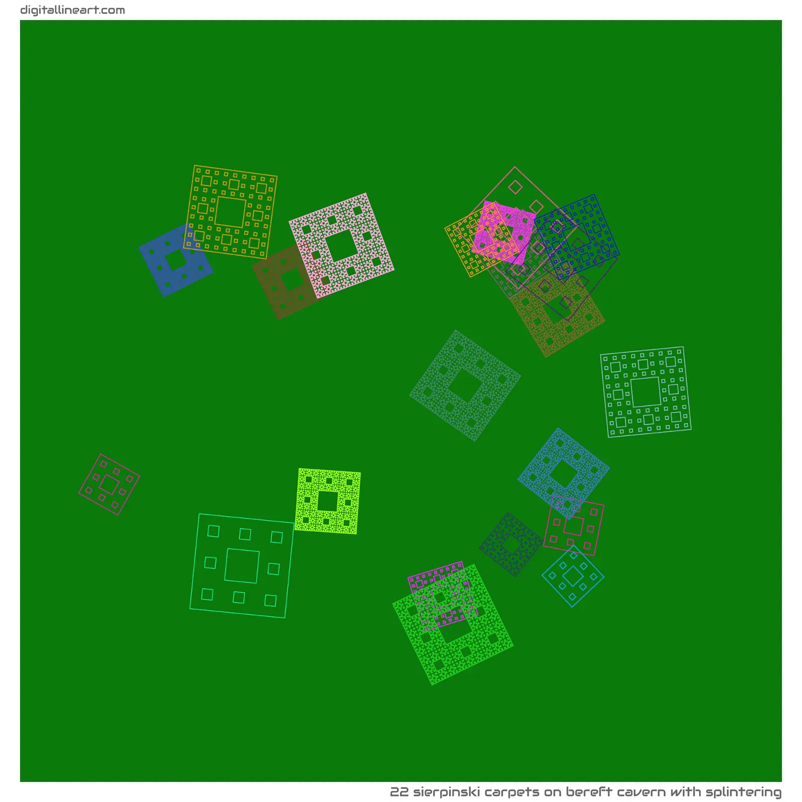 Bereft Cavern with Splintering — 22 Sierpinski carpets