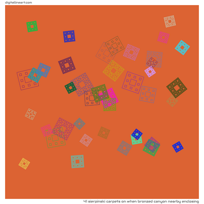 When Bronzed Canyon nearby Enclosing — 41 Sierpinski carpets