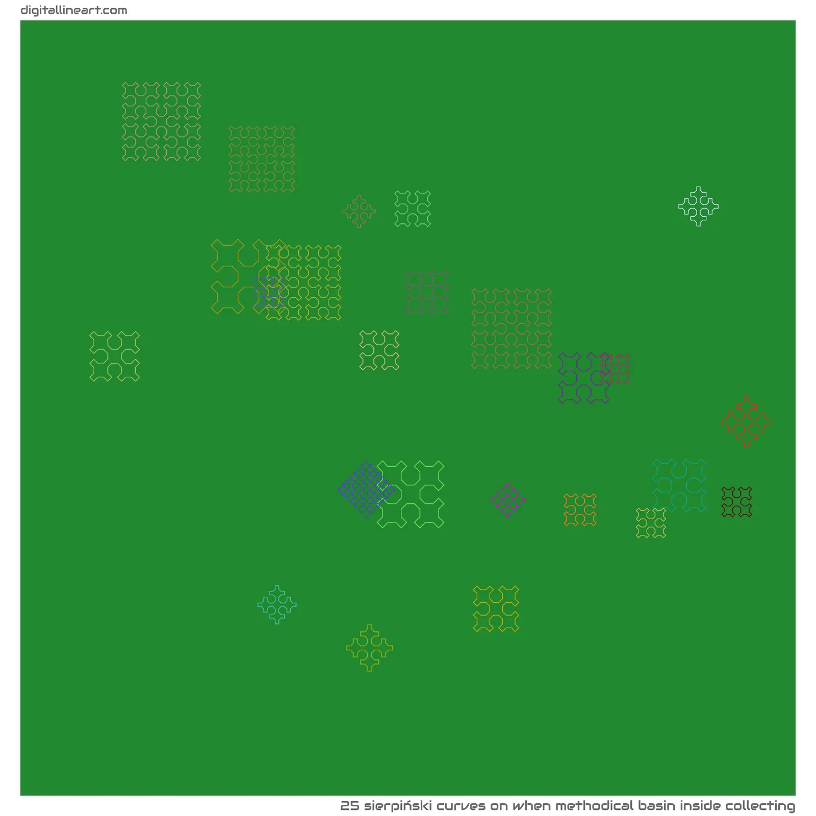 When Methodical Basin Inside Collecting — 25 sierpiński curves