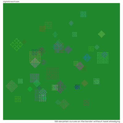 The Border without Hazel Steadying — 50 sierpiński curves