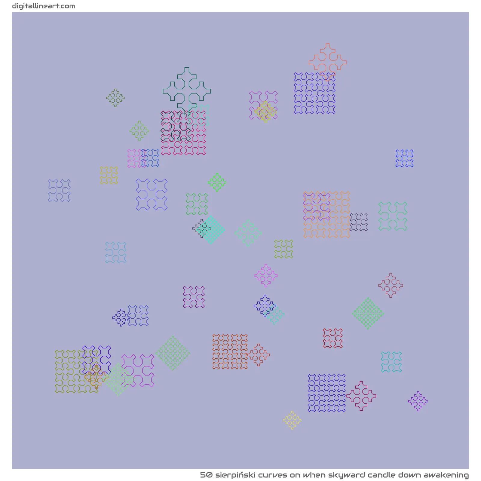 When Skyward Candle down Awakening — 50 sierpiński curves