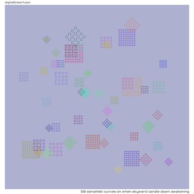 When Skyward Candle down Awakening — 50 sierpiński curves