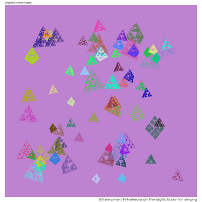 The Idyllic Blaze for Singing — Sierpiński Tetrahedra, 69 elements