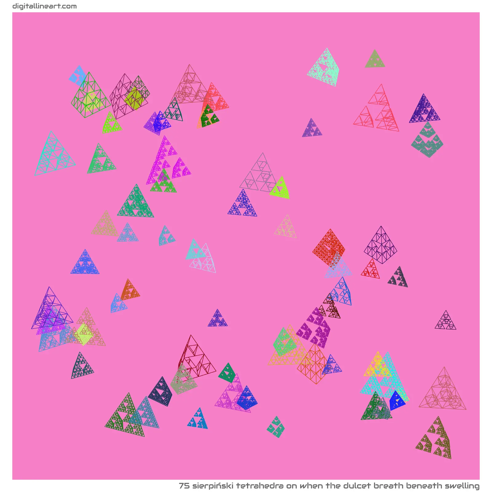 When the Dulcet Breath beneath Swelling — Sierpiński Tetrahedra, 75 elements