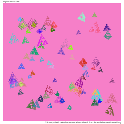 When the Dulcet Breath beneath Swelling — Sierpiński Tetrahedra, 75 elements