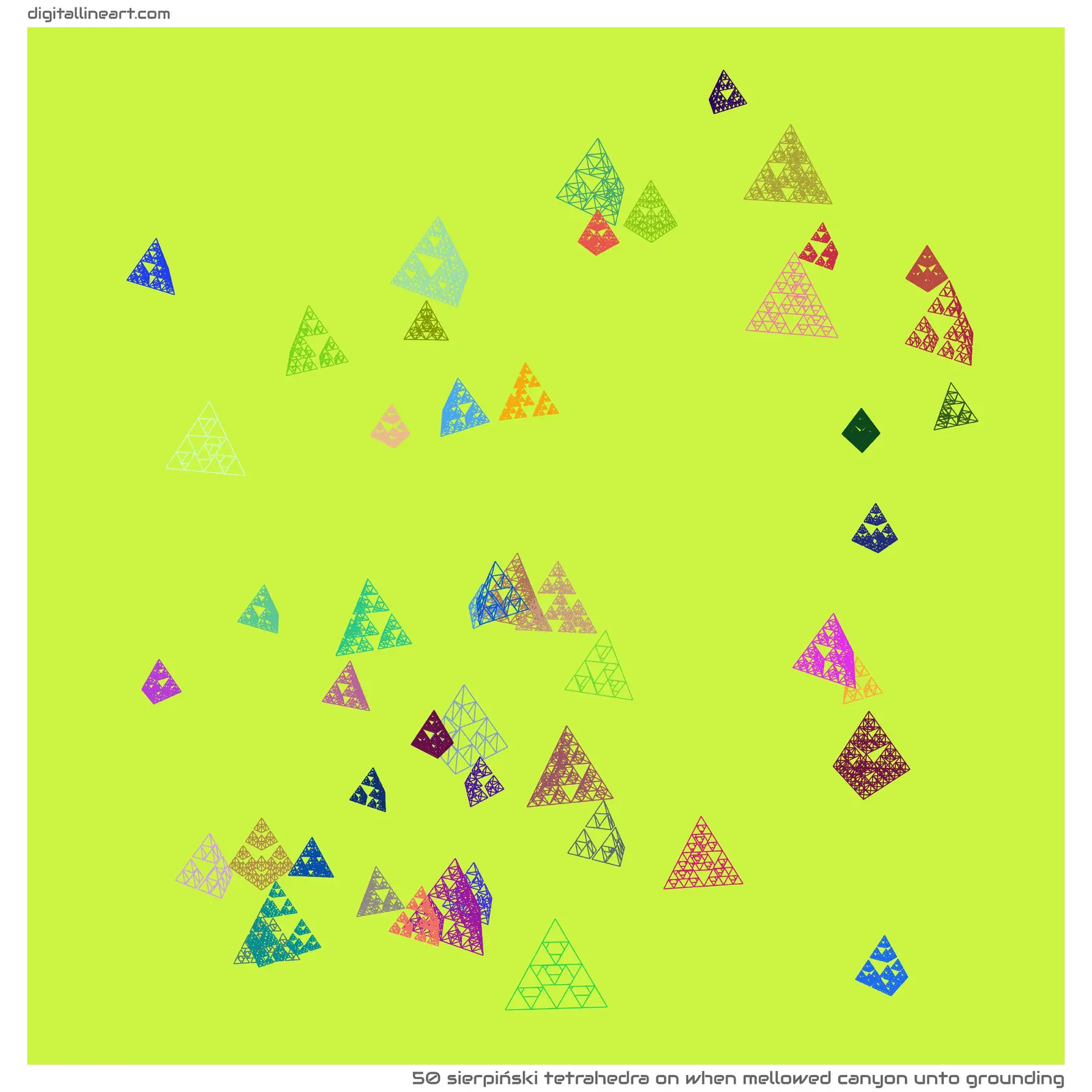 When Mellowed Canyon unto Grounding — Sierpiński Tetrahedra, 50 elements