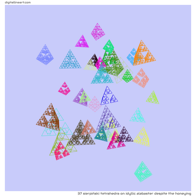 Idyllic Alabaster despite the Honeying — Sierpiński Tetrahedra, 37 elements