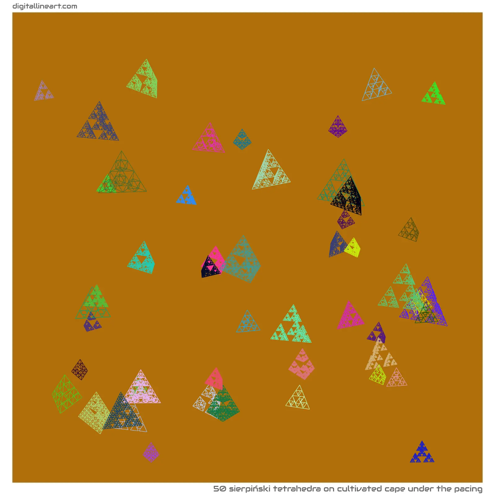 Cultivated Cape under the Pacing — Sierpiński Tetrahedra, 50 elements