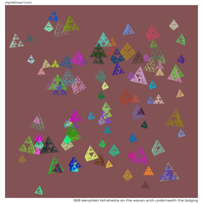 The Woven Arch underneath the Lodging — Sierpiński Tetrahedra, 100 elements