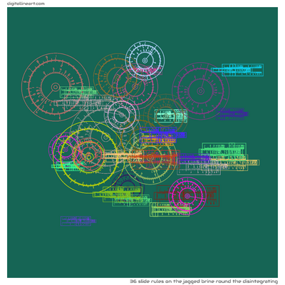 The Jagged Brine round the Disintegrating — 36 slide rules