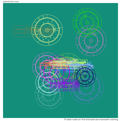 The Bronzed Acre beneath Waiting — 17 slide rules