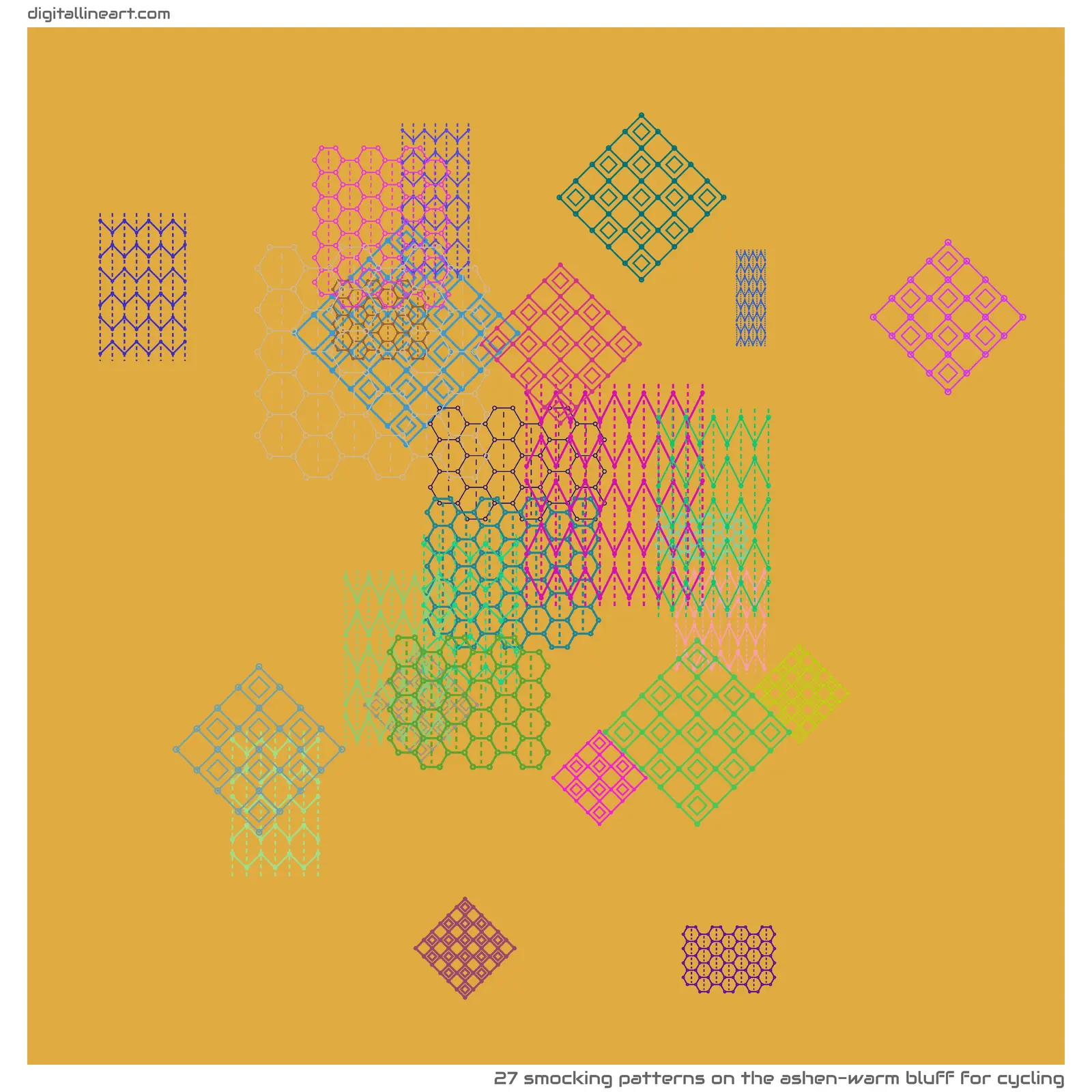 The Ashen-warm Bluff for Cycling — 27 smocking patterns