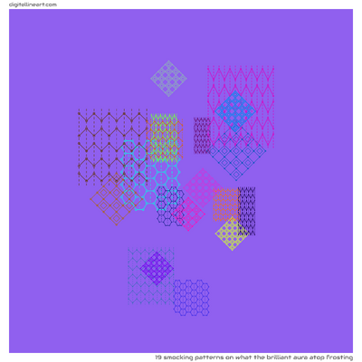 What the Brilliant Aura atop Frosting — 19 smocking patterns