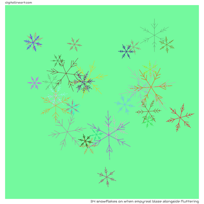 When Empyreal Blaze alongside Fluttering — 34 snowflakes