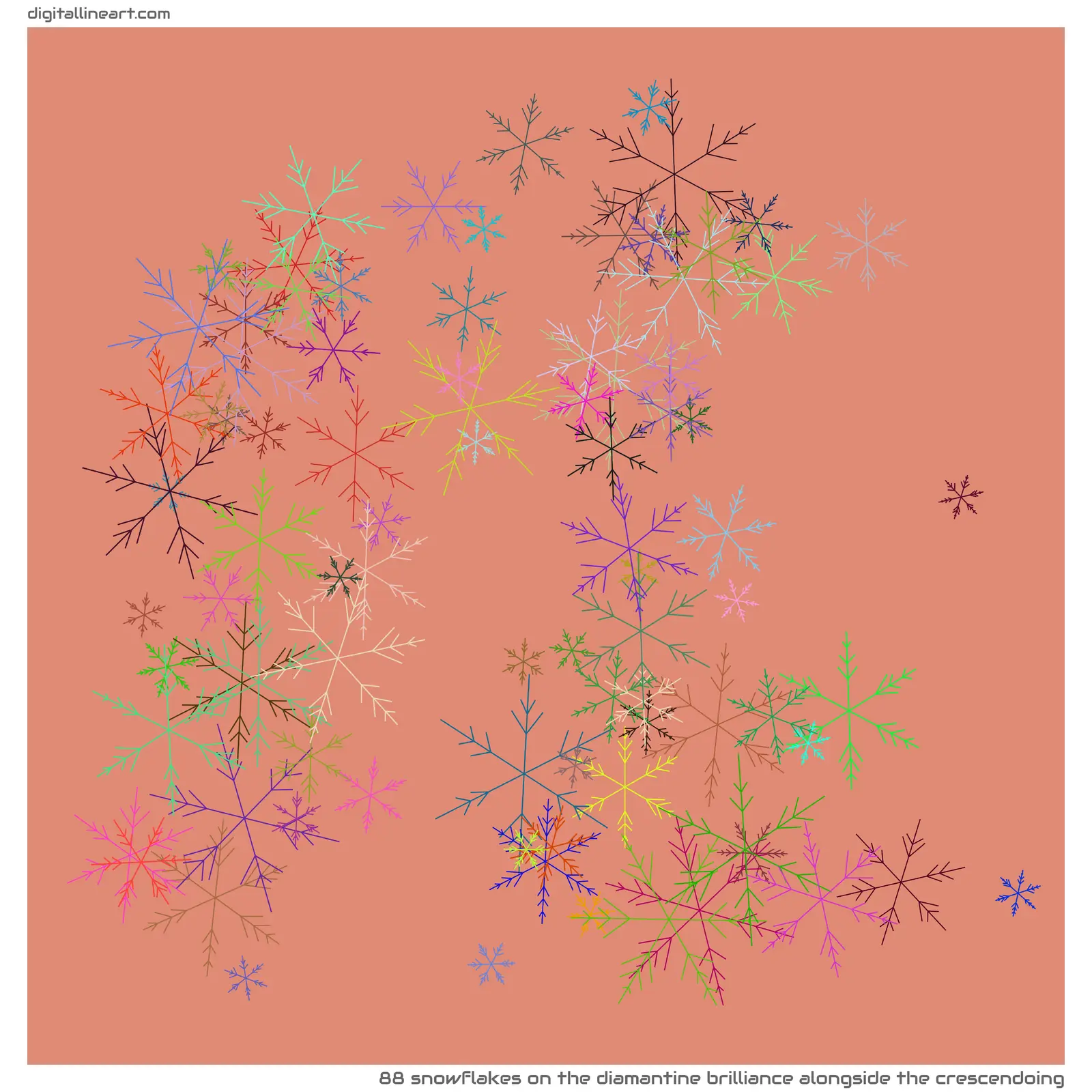 The Diamantine Brilliance alongside the Crescendoing — 88 snowflakes