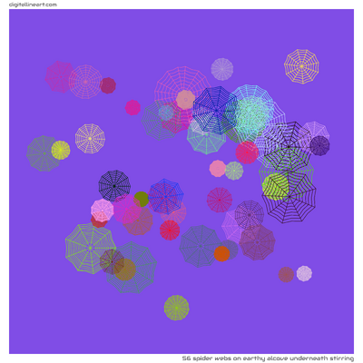 Earthy Alcove underneath Stirring — 56 spider webs