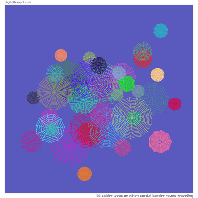 When Cordial Border round Traveling — 38 spider webs