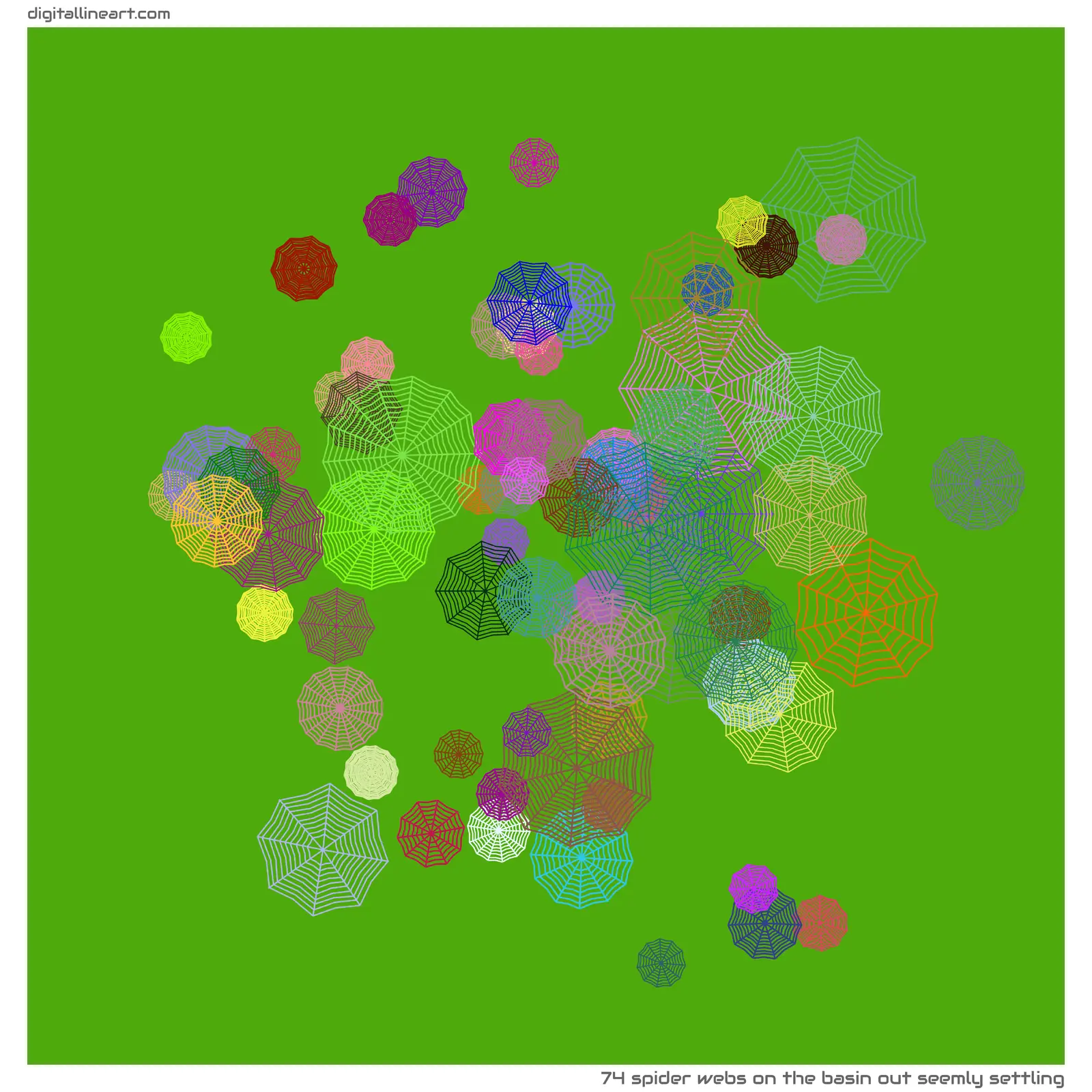 The Basin out Seemly Settling — 74 spider webs
