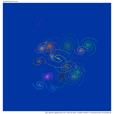 The Brook underneath Recollected Enclosing — 22 spiral galaxies