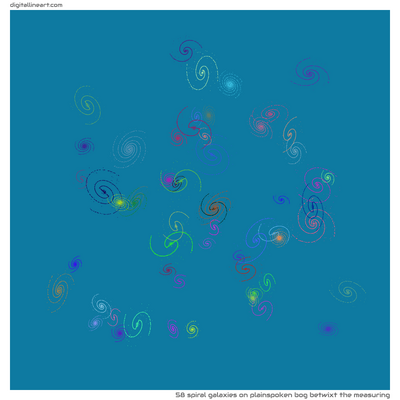 Plainspoken Bog betwixt the Measuring — 58 spiral galaxies