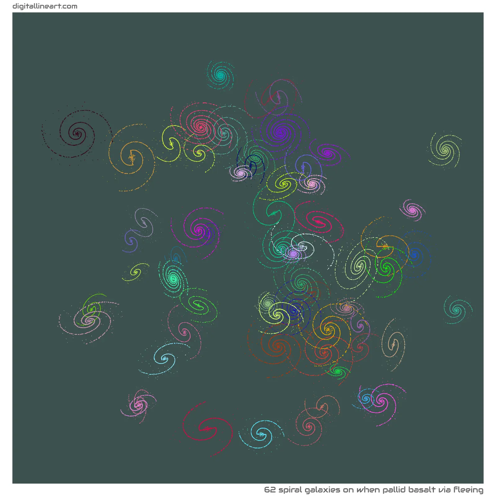 When Pallid Basalt via Fleeing — 62 spiral galaxies