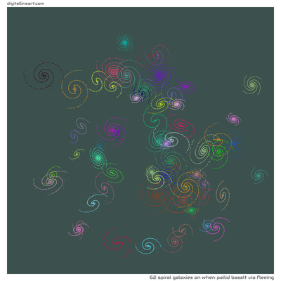 When Pallid Basalt via Fleeing — 62 spiral galaxies
