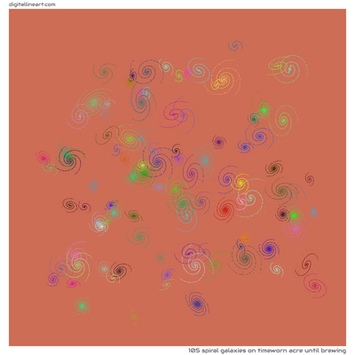 Timeworn Acre until Brewing — 105 spiral galaxies