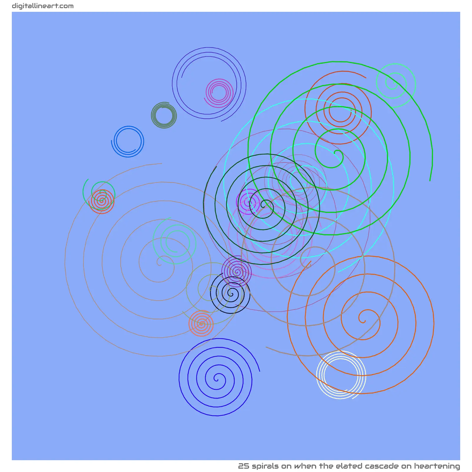 When the Elated Cascade on Heartening — 25 spirals