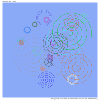 When the Elated Cascade on Heartening — 25 spirals