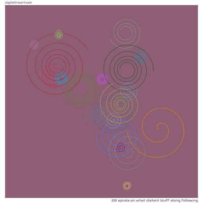 What Distant Bluff along Following — 20 spirals