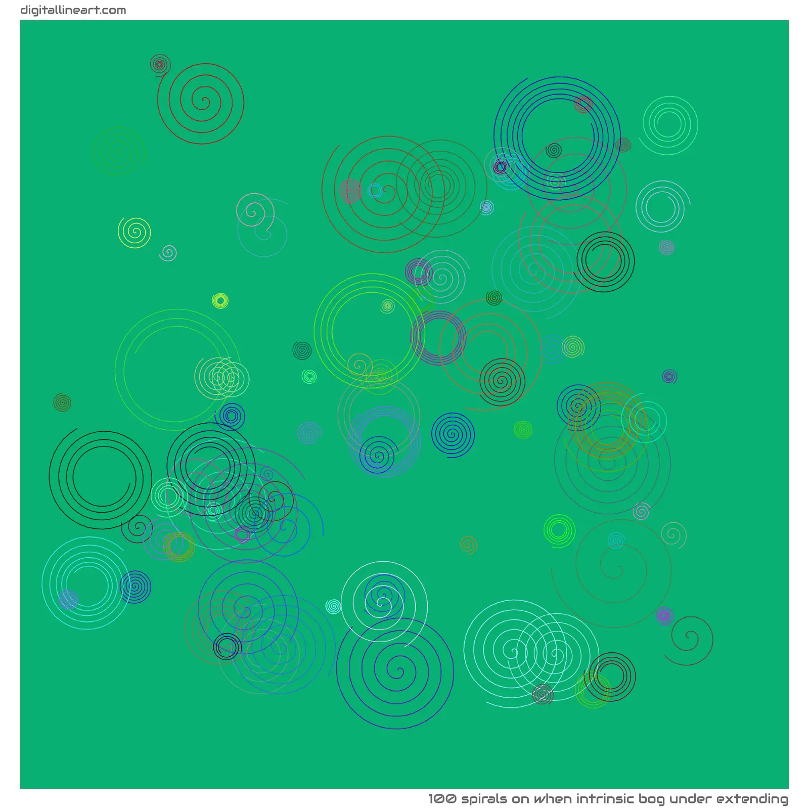 When Intrinsic Bog under Extending — 100 spirals
