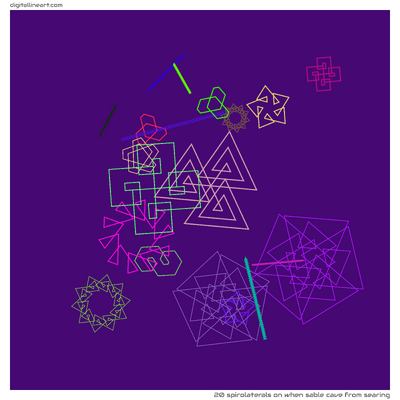 When Sable Cave from Searing — 20 spirolaterals