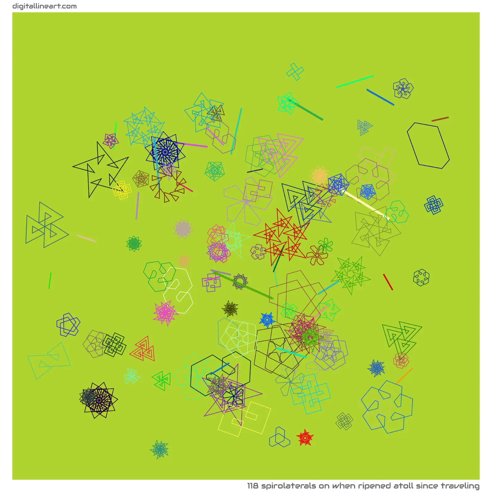 When Ripened Atoll Since Traveling — 118 spirolaterals