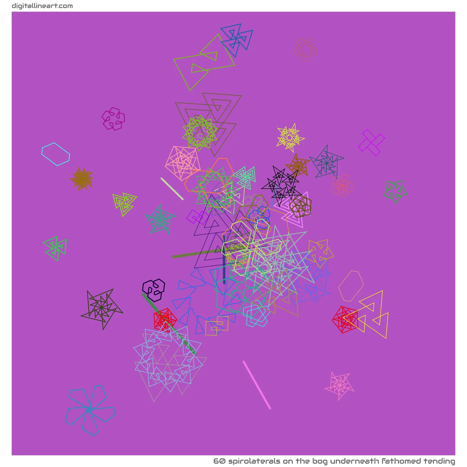 The Bog underneath Fathomed Tending — 60 spirolaterals