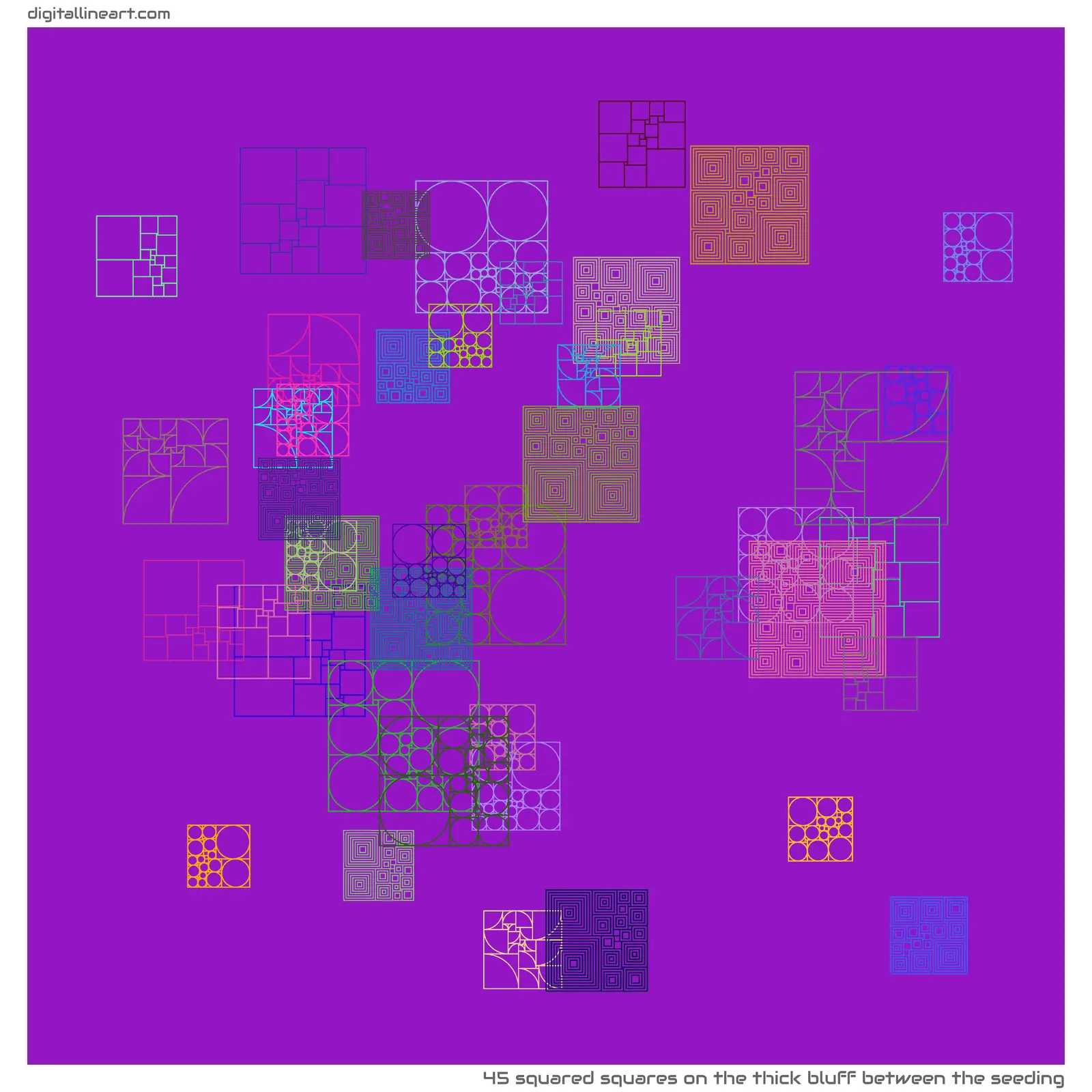 The Thick Bluff between the Seeding — 45 squared squares