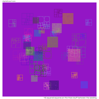 The Thick Bluff between the Seeding — 45 squared squares