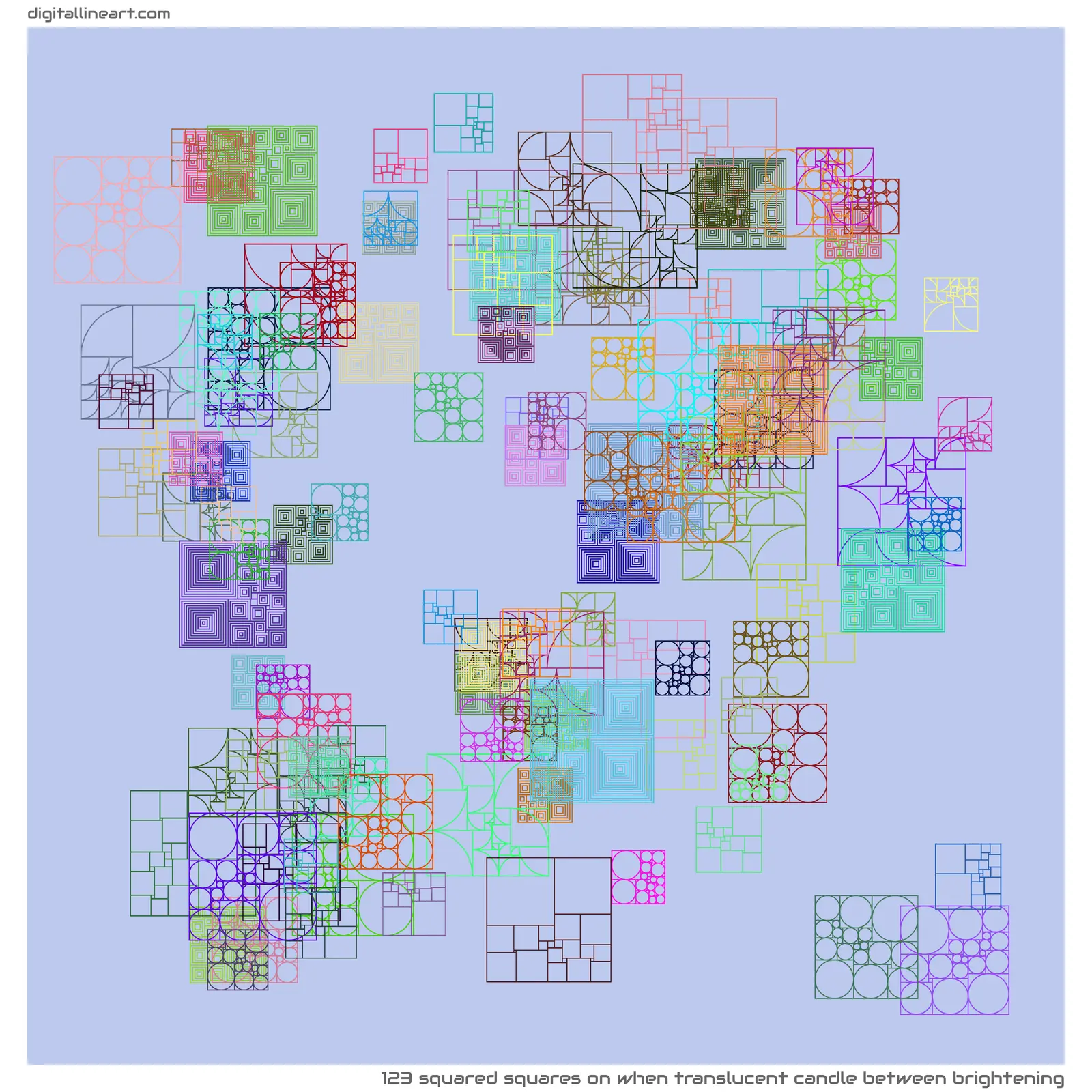 When Translucent Candle between Brightening — 123 squared squares