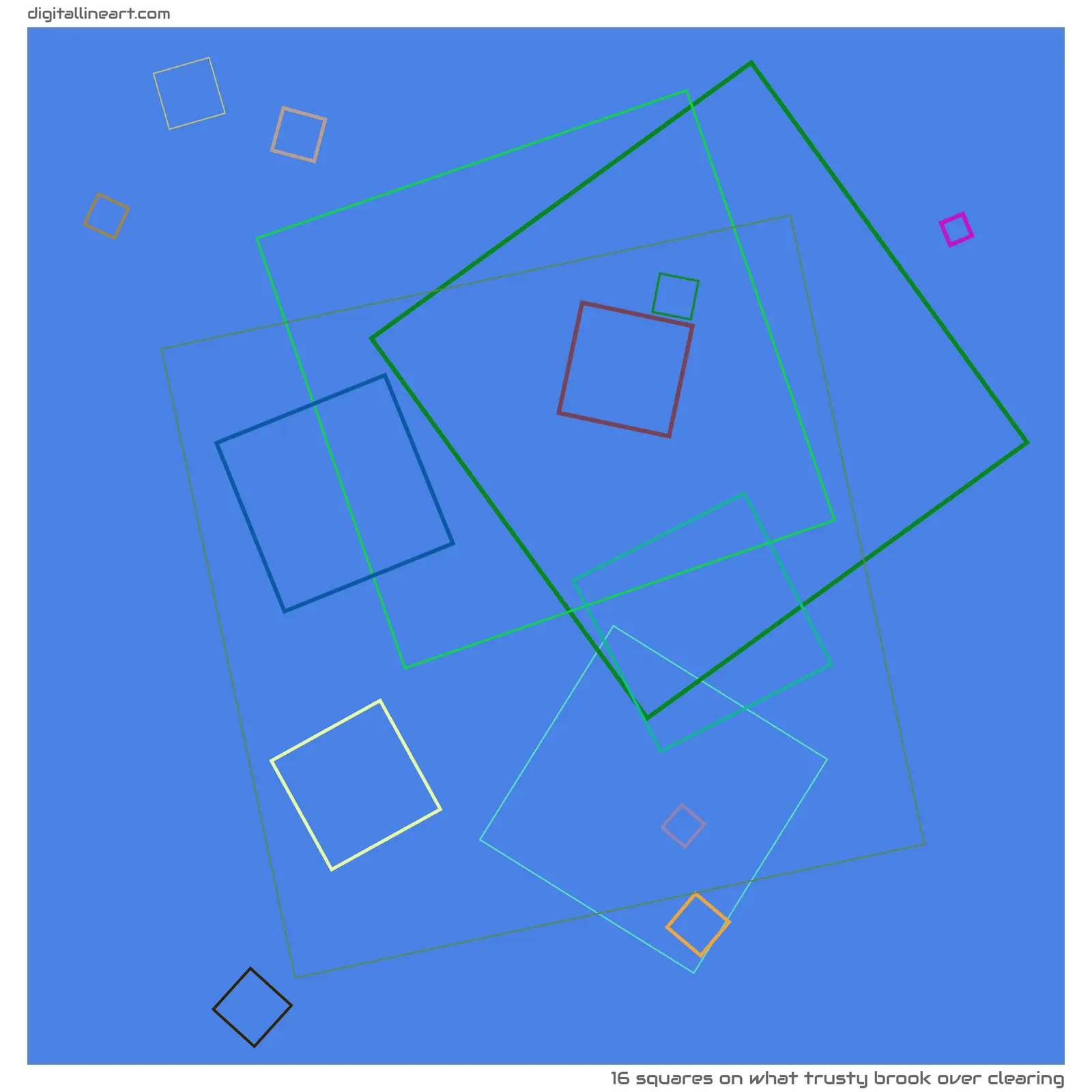 What Trusty Brook over Clearing — 16 squares